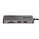 StarTech.com USB C Multiport Adapter, Dual HDMI Video, 4K 60Hz, 2Pt 5Gbps USB-A Hub, 100W Power Delivery Pass-Through/GbE/SD/MicroSD, 12"/30cm Cable, Travel Dock, Laptop Docking Station
