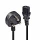 Lindy 10m UK 3 Pin Plug to IEC C13 Mains Power Cable, Black