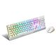 MSI VIGOR GK30 COMBO WHITE UK RGB MEMchanical Gaming Keyboard + Clutch GM11 WHITE Gaming Mouse ' UK Layout, 6-Zone RGB Lighting Keyboard, Dual-Zone RGB Lighting Mouse, 5000 DPI Optical Sensor, Center'