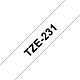 Brother TZE-231 label-making tape Black on white