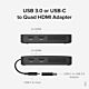Plugable Technologies 4 HDMI Multi Monitor Adapter, USB 3.0 or USB C to HDMI Adapter, Compatible with Windows and Mac, Quad Adapter Supports 1920x1080@60Hz