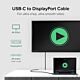 Plugable Technologies USB C to DisplayPort Cable 6 feet (1.8m), Up to 4K at 60Hz, USB C DisplayPort Cable - Compatible with Thunderbolt and USB-C - Driverless