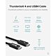 Plugable Technologies Thunderbolt 4 Cable [Thunderbolt Certified] 6.6ft USB4 Cable with 100W Charging, Single 8K or Dual 4K Displays, 40Gbps Data Transfer, Compatible with Thunderbolt, USB4, USB-C - Driverless