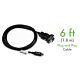 Plugable Technologies USB C to VGA Cable 6 Feet - Driverless Connect Thunderbolt 4, Thunderbolt 3, USB4, or USB-C Device to VGA Displays 1920x1080@60Hz, (Compatible with iPhone 15, MacBook Pro, Dell XPS) 1.8m