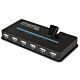 Plugable Technologies USB Hub, 10 Port - USB 2.0 with 20W Power Adapter and Two Flip-Up Ports