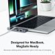 Plugable Technologies 5-in-1 USB C Hub Multiport Adapter for MacBook Pro 14/16 Inch, Macbook Air M2 - USB-C 40Gbps Port Compatible with Thunderbolt/USB4 and 100W PD, Supports MagSafe (Ethernet, 2x USB), Driverless