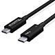 Plugable Technologies Thunderbolt 3 Cable 40Gbps Supports 100W (20V, 5A) Charging, 2.6ft / 80cm Thunderbolt-Certified USB C Compatible - Driverless