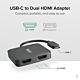 Plugable Technologies USB C to HDMI Adapter for Dual Monitors 4K 60Hz, Compatible with Windows, Chromebook, USBC Thunderbolt USB4 Laptops, MST Extended Display Type C Multi HDMI Port Adapter, Driverless USBC-MSTH2