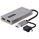 StarTech.com USB to Dual HDMI Adapter, USB A/C to 2x HDMI Displays (1x 4K30Hz, 1x 1080p), Integrated USB-A to C Dongle, 4in/11cm Cable, USB 3.0 to HDMI Display Adapter, Windows & macOS