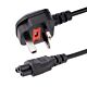 StarTech.com 6ft (2m) UK Laptop Power Cable, BS 1363 to C5 (Clover Leaf), 2.5A 250V, 18AWG, UK Laptop Replacement Cord, Printer Power Cable, Laptop Charger Cord, Laptop Power Brick Cord
