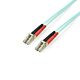 StarTech.com 2m (6ft) LC/UPC to LC/UPC OM3 Multie Fiber Optic Cable, Full Duplex 50/125µm cord Fiber Cable, 100G, Low Insertion Loss, LSZH Fiber Jumper Cord
