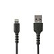 StarTech.com 3 foot (1m) Durable Black USB-A to Lightning Cable - Heavy Duty Rugged Aramid Fiber USB Type A to Lightning Charger/Sync Power Cord - Apple MFi  iPad/iPhone 12