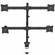 StarTech.com Desk Mount Quad Monitor Arm - Ergonomic VESA 4 Monitor Mount 2x2 up to 27" - Articulating & Height Adjustable Pole Mount - Tilt/Swivel/Rotate LCD/LED Screen - Desk Clamp/Gmet