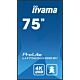 iiyama LH7565UHSB-B1 Signage Display Kiosk design 189.2 cm (74.5") LED Wi-Fi 800 cd/m² 4K Ultra HD Black Built-in processor Android 11 24/7