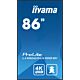 iiyama LH8665UHSB-B1 Signage Display Kiosk design 2.18 m (86") LED Wi-Fi 800 cd/m² 4K Ultra HD Black Built-in processor Android 11 24/7