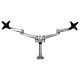 StarTech.com Desk Mount Dual Monitor Arm - Premium Articulating Monitor Arm - up to 30” VESA Mount Displays - Height Adjustable Monitor Mount - Rotate/Tilt/Swivel - Clamp/Grommet - Silver