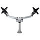 StarTech.com Desk Mount Dual Monitor Arm - Premium Articulating Monitor Arm - up to 30” VESA Mount Displays - Height Adjustable Monitor Mount - Rotate/Tilt/Swivel - Clamp/Grommet - Silver