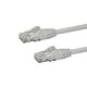 StarTech.com 100ft CAT6 Ethernet Cable - White CAT 6 Gigabit Ethernet Wire -650MHz 100W PoE RJ45 UTP Network/Patch Cord Snagless w/Strain Relief Fluke Tested/Wiring is UL Certified/TIA