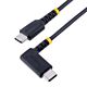 StarTech.com 3ft (1m) USB C Charging Cable Right Angle - 60W PD 3A - Heavy Duty Fast Charge USB-C Cable - Black USB 2.0 Type-C - Rugged Aramid Fiber - USB Charging Cord