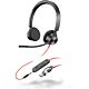 Poly Blackwire 3325 Stereo Microsoft Teams Certified USB-C Headset +3.5mm Plug +USB-C/A Adapter
