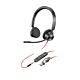 Poly Blackwire 3325 Stereo USB-C Headset +3.5mm Plug +USB-C/A Adapter