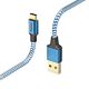 Hama Reflective USB cable USB 2.0 1.5 m USB A USB C Blue