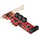 StarTech.com SATA PCIe Card - 10 Port PCIe SATA Expansion Card - 6Gbps - Low/Full Profile - Stacked SATA Connectors - ASM1062 Non-Raid - PCI Express to SATA Converter/Adapter