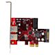 StarTech.com 4 Port PCI Express USB 3.0 Card - 2 External & 2 Internal - SATA Power - UASP Support - 2x Internal (IDC) Motherboard-Style Headers