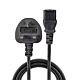 Lindy 15m UK 3 Pin Plug to IEC C13 mains power Cable, Black