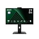 MSI Pro MP275QPDG 27 Inch Monitor, QHD (2560 x 1440), 100Hz, IPS, 1ms, 2x HDMI 2.0b, 1x DP 1.2a input, 1x DP 1.2a output, 1x Type-C (DP alt.) w/ 98W PD, 1x LAN, 4xUSB 5Gbps Type-A, 1x USB 5Gbps Type-B, Built-in Speakers, Webcam, Daisy Chain, HDR Ready, An
