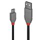 Lindy 0.5m USB 2.0 Type A to Micro-B Cable, Anthra Line
