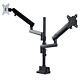 StarTech.com Desk Mount Dual Monitor Arm, Full Motion Monitor Mount for 2x VESA Displays up to 32" (17.6lb/8kg), Height Adjustable, Clamp/Gmet Mount, Mechanical Spring