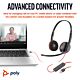 HP Poly Blackwire 3220 Stereo USB-C Black Headset +USB-C/A Adapter (Bulk)
