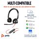 Poly Blackwire 3320 Stereo USB-C Headset +USB-C/A Adapter