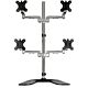 StarTech.com Desktop Quad Monitor Stand - Ergonomic VESA 4 Monitor Arm (2x2) up to 32" - Free Standing Articulating Universal Pole Mount - Height Adjustable/Tilt/Swivel/Rotate - Silver