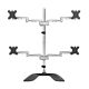 StarTech.com Desktop Quad Monitor Stand - Ergonomic VESA 4 Monitor Arm (2x2) up to 32" - Free Standing Articulating Universal Pole Mount - Height Adjustable/Tilt/Swivel/Rotate - Silver