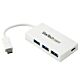 StarTech.com 4 Port USB C Hub with 1x USB-C & 3x USB-A Ports (SuperSpeed 5Gbps) - USB Bus Powered - Portable/Laptop USB 3.0 Adapter Hub - USB 3.1 Gen 1/USB 3.2 Gen 1 Type-C Hub - White~4 Port USB C Hub with 1x USB-C & 3x USB-A Ports (SuperSpeed 5Gbps) - U