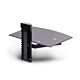 StarTech.com Floating Wall-Mounted AV Shelf, Adjustable Height Shelf For Under TV, Organize A/V Equipment On Black Tempered Glass Shelf