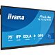 iiyama TE7512MIS-B4AG Signage Display Kiosk design 190.5 cm (75") LCD Wi-Fi 400 cd/m² 4K Ultra HD Black Touchscreen Built-in processor Android 24/7