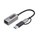 StarTech.com USB-C to Ethernet Adapter with USB-A Dongle, 10/100/1000Mbps, USB 3.0 to Gigabit Ethernet Network Adapter, 6in/15cm Attached Cable, USB GbE Adapter