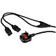 StarTech.com 6ft (2m) UK Computer Power Cable Y Splitter, 18AWG, BS 1363 to 2x C13, 10A 250V, Black Replacement AC Power Cord, Kettle Lead / Dual UK Power Cord, PC Power Supply Cable, TV/Monitor Power Cable