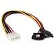 StarTech.com 12in LP4 to 2x Latching SATA Power Y Cable Splitter Adapter - 4 Pin LP4 to Dual SATA