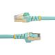 StarTech.com 2m CAT6a Ethernet Cable - 10 Gigabit Shielded Snagless RJ45 100W PoE Patch Cord - 10GbE STP Network Cable w/Strain Relief - Aqua Fluke Tested/Wiring is UL Certified/TIA