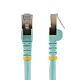 StarTech.com 2m CAT6a Ethernet Cable - 10 Gigabit Shielded Snagless RJ45 100W PoE Patch Cord - 10GbE STP Network Cable w/Strain Relief - Aqua Fluke Tested/Wiring is UL Certified/TIA