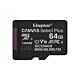 Kingston Technology 64GB micSDXC Canvas Select Plus Gen3 100R A1 Single Pack w/o ADP