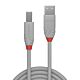 Lindy 5m USB 2.0 Type A to B Cable, Anthra Line, Grey