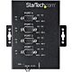 StarTech.com 4 Port Serial Hub USB to RS232/RS485/RS422 Adapter - Industrial USB 2.0 to DB9 Serial Converter Hub - IP30 Rated - Din Rail Mountable Metal Serial Hub - 15kV ESD Protection