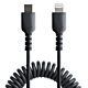 StarTech.com 1m (3ft) USB C to Lightning Cable, MFi , Coiled iPhone Charger Cable, Black, Durable TPE Jacket Aramid Fiber, Heavy Duty Coil Lightning Cable