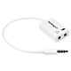 StarTech.com White headset adapter for headsets with separate headphone / microphone plugs - 3.5mm 4 position to 2x 3 position 3.5mm M/F