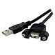 StarTech.com 1 ft Panel Mount USB Cable A to A - F/M